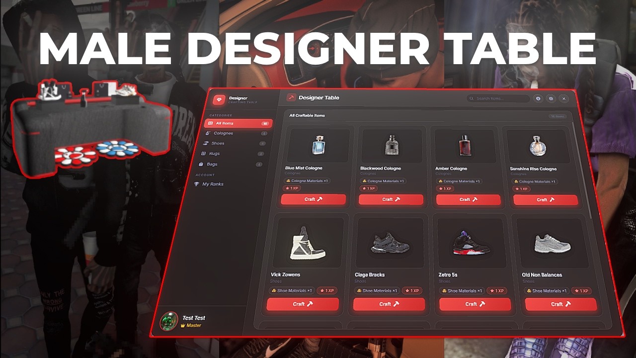Echo Male Designer Table | Advanced Designer Table System | FiveM Script