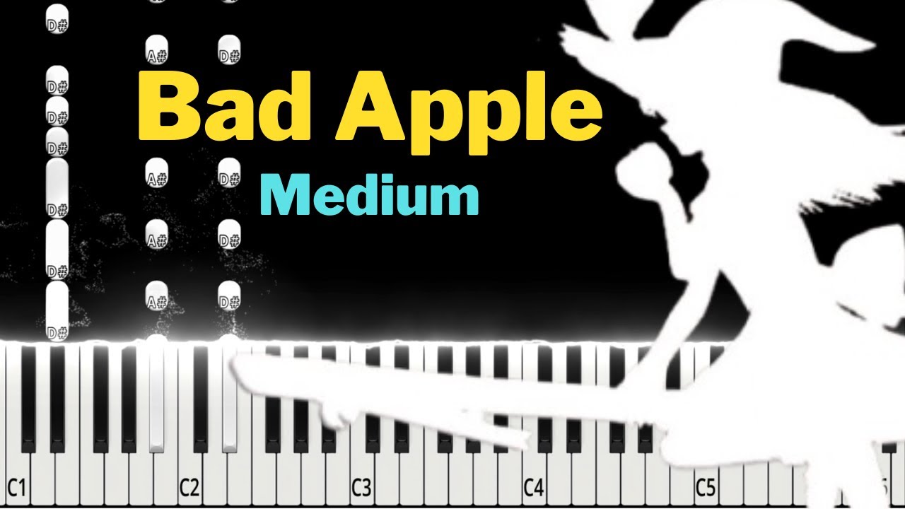 MEDIUM Piano Tutorial | Touhou - Bad Apple