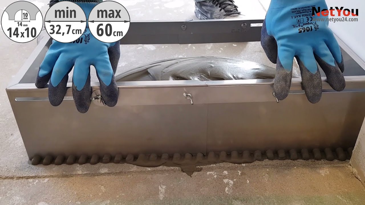 NetYou I 14x10-600 - Notched trowel (semicircular) for fast application adhesive on the floor