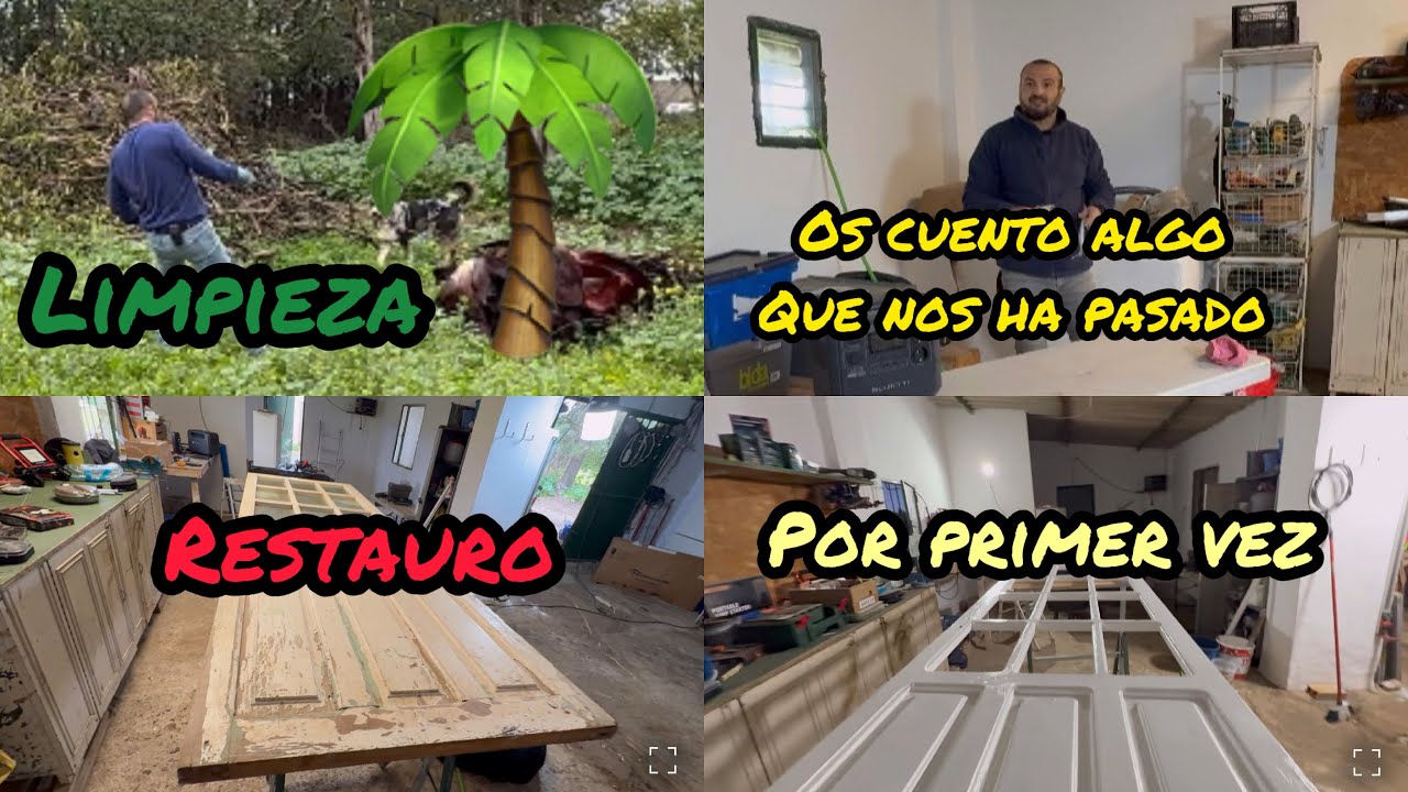 RESTAURO puerta del BAÑO, LIMPIEZA zona PALMERA,os cuento algo que nos ha pasado 