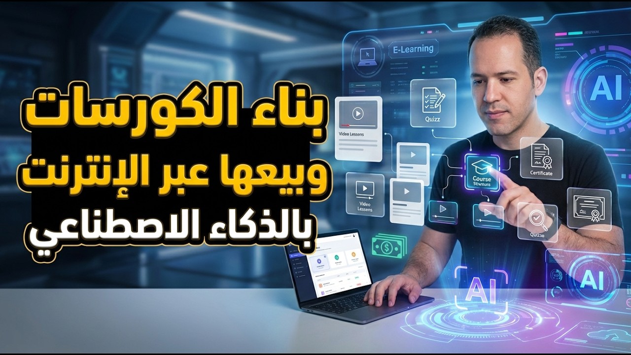 كورس كامل : بناء الكورسات بالذكاء الاصطناعي وبيعها عبر الإنترنت والربح منها