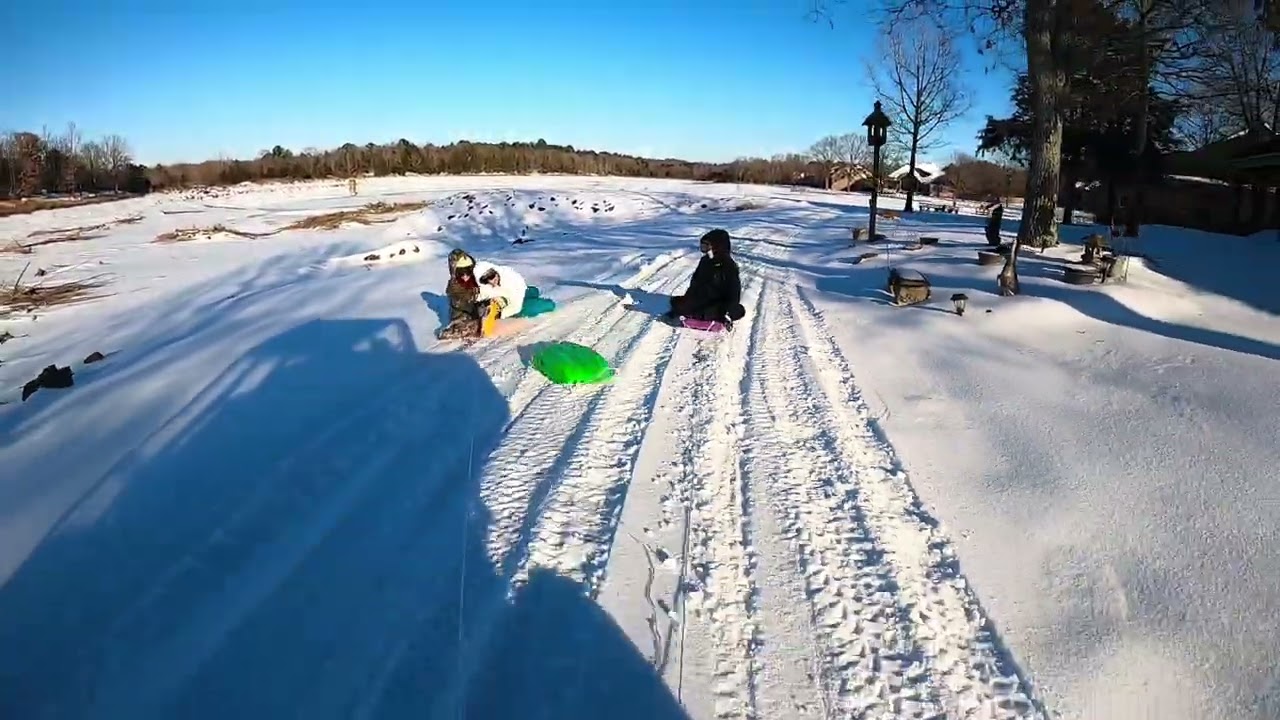 Vilonia Snowmageddon 26 Sled Off 