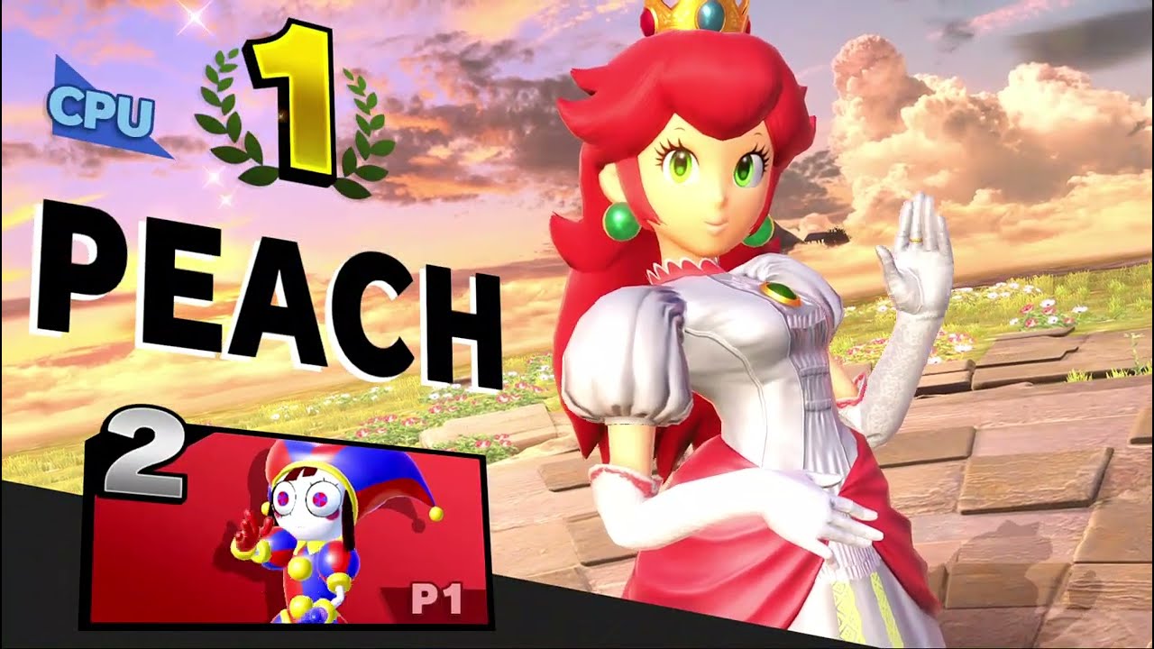 Super Smash Bros. Ultimate Mods - Pomni vs NES Peach Gameplay