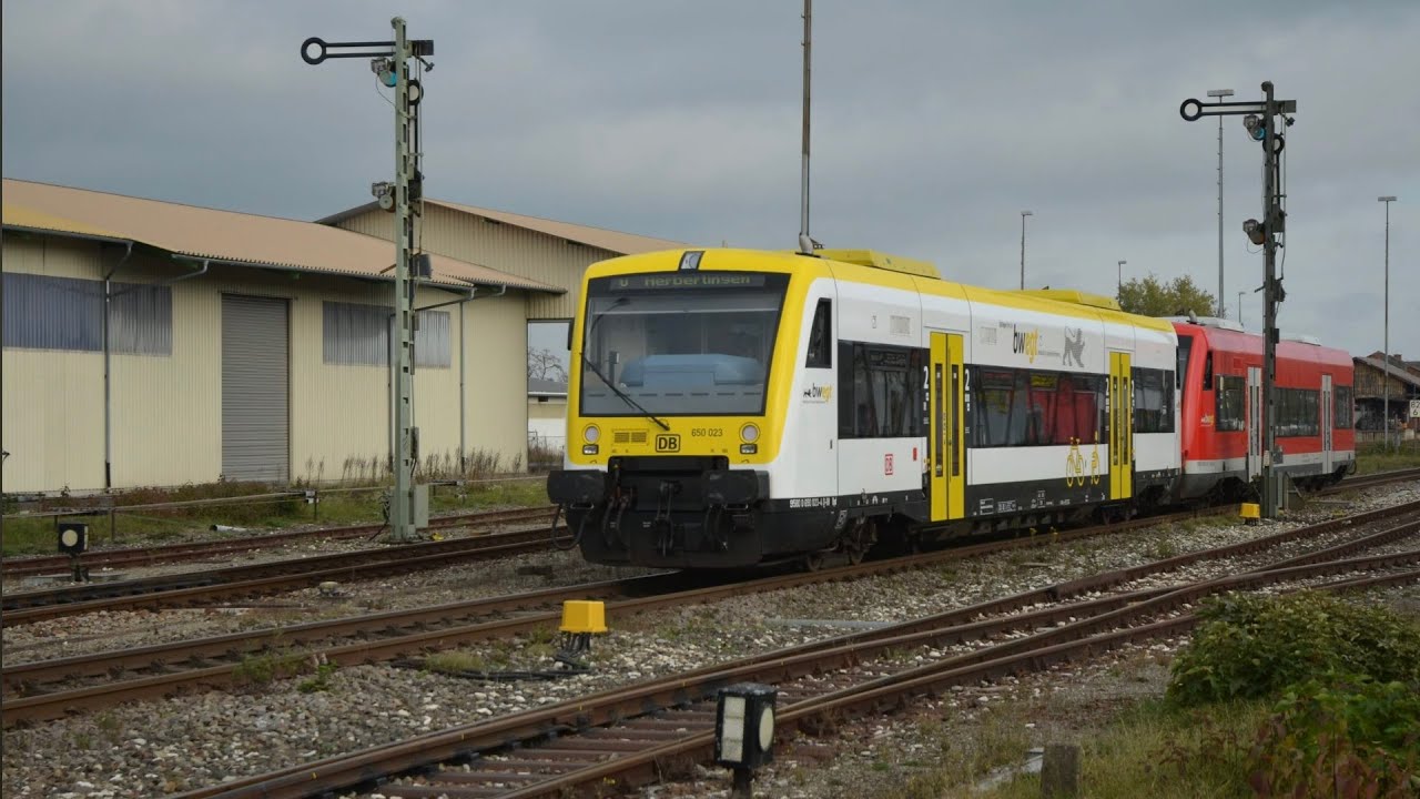 Bahnverkehr im Bahnhof Mengen mit alten Formsignalen und den Baureihen 245, 612, 650 + Bonus Bilder