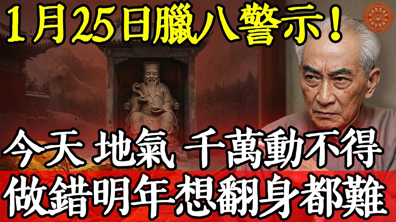 1月25日臘八警示！今天這“地氣”千萬動不得，做錯這三件事，明年想翻身都難！#南怀瑾 #南怀瑾智慧 #国学智慧 #佛法 #修行 #腊八节 #2026运势 #丙午马年 #地气 #风水禁忌