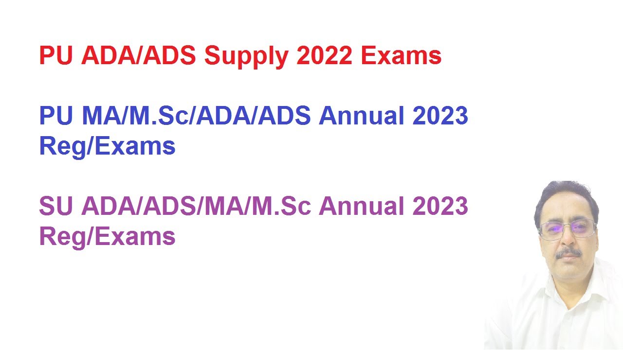 ADA/ADS 2nd Annual 2022 PU Exams /Annual 2023 ADA/ADS/MA/M.Sc Reg/exams Punjab/Sargodha  University