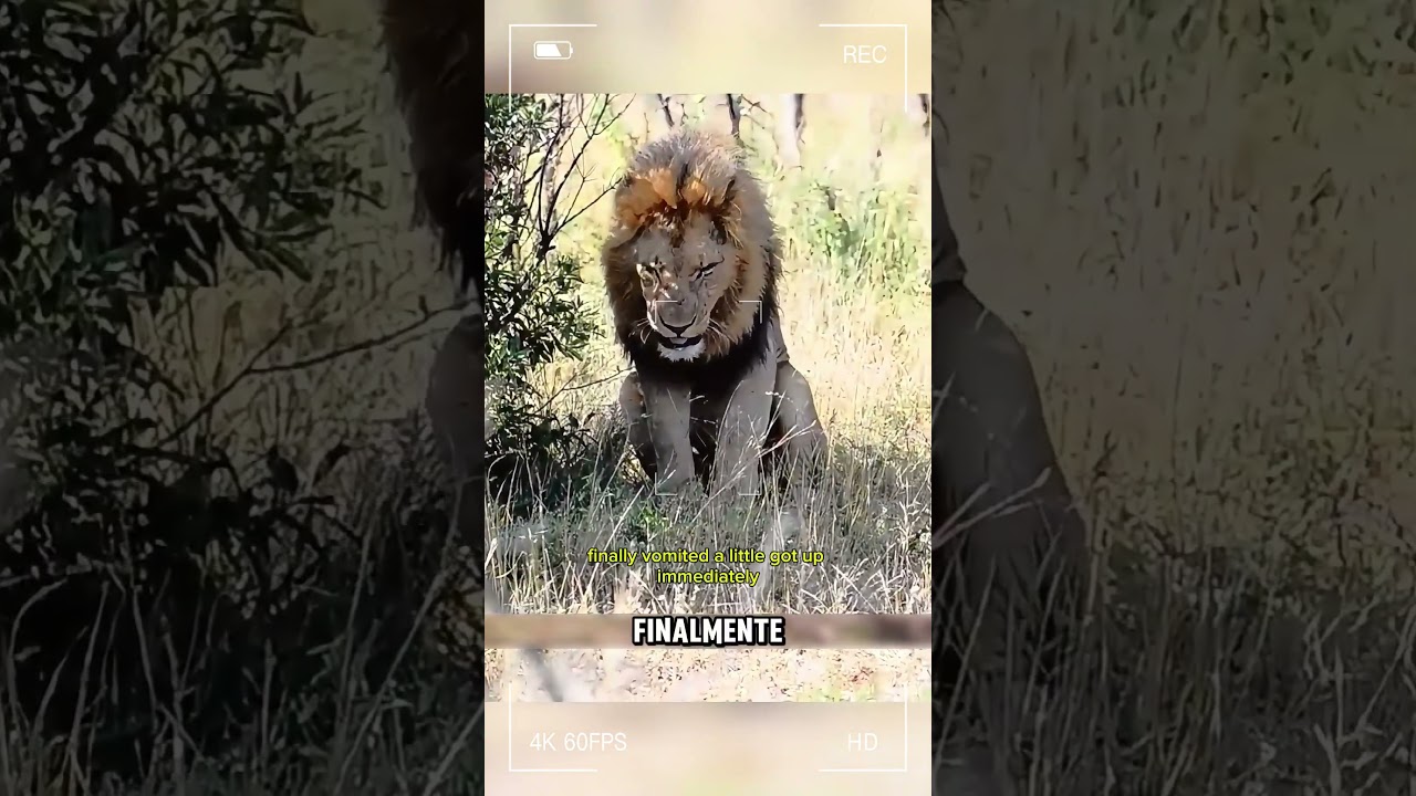 El le&oacute;n sufri&oacute; un ataque de la mamba negra #curiosidadesanimales #animales #animaliassalvajes