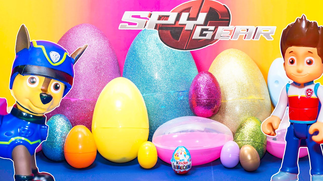 Opening Secret Agent Surprise Eggs and Toys with Chase and Ryder