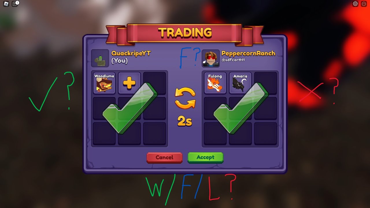 Trading A Wood (Woodluma) For A Fulong and Amar (Amaris) W/F/L? (Roblox Dragon Adventures)