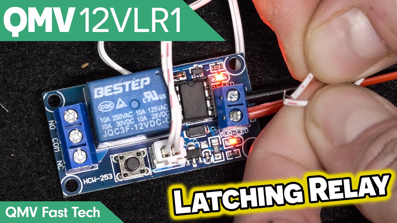 QMV 12VLR1 Latching Relay | On-Board Switch and Switch Leads