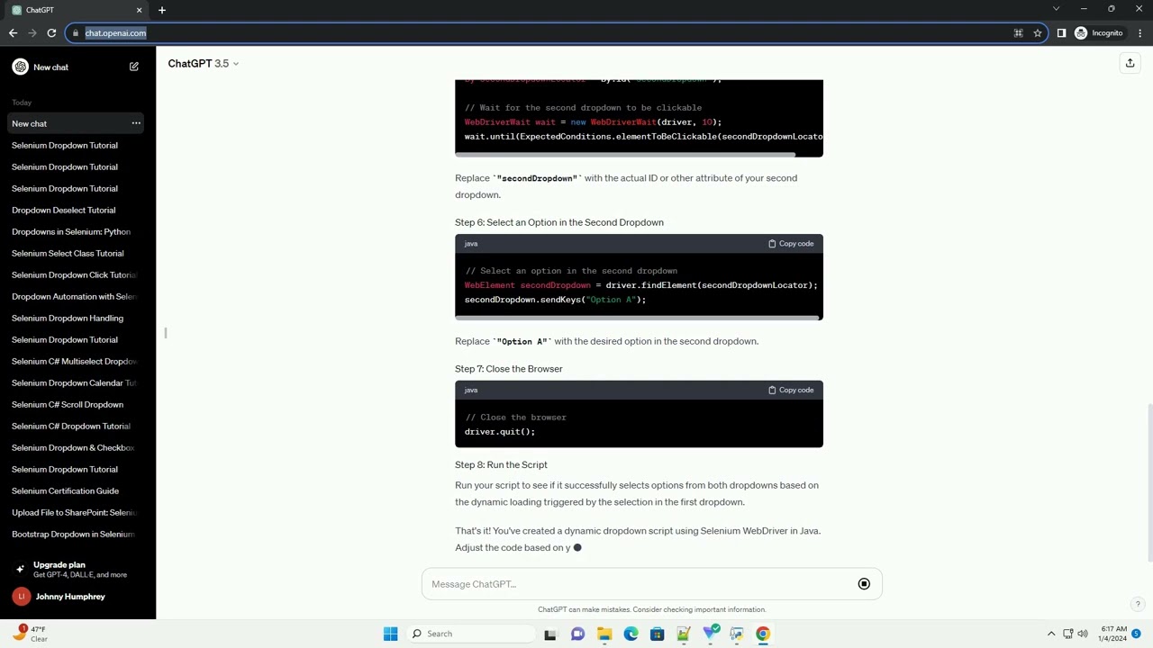 dynamic dropdown in selenium java