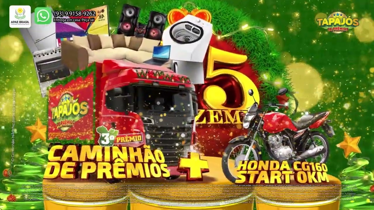 Campanha Tapajós de Prêmios Título de Capitalização. Sorteio: 25/12/2022