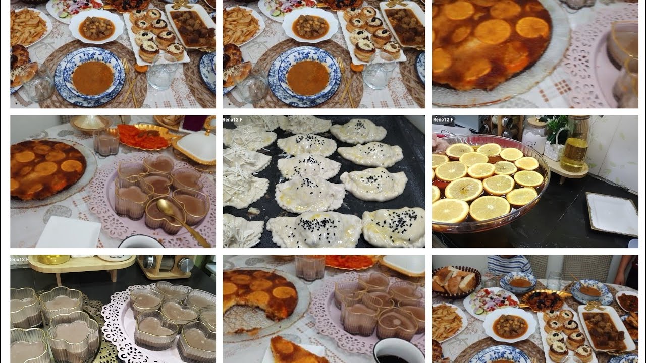 ليوم طاولة ليلة نص من شهر رمضان طاولة متنوعة بوصفات سهلة كرهتي من تخمام راني دبرت عليك ترت البرتقال 