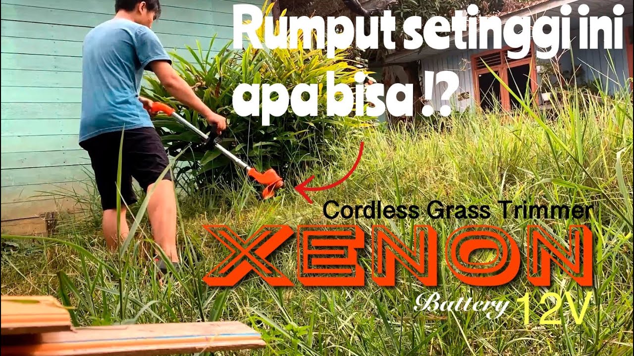 Tes ekstrim pemotong rumput portable | Xenon Grass Trimmer 12v Battery | Outdoor Gear