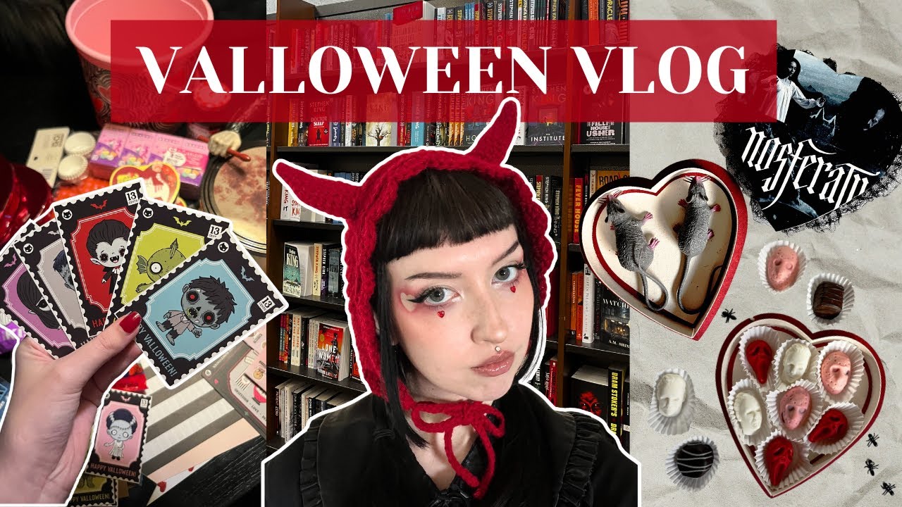 Spooky Valentine's Vlog | book shopping, horror chocolates, and 'Heart Eyes' movie night!