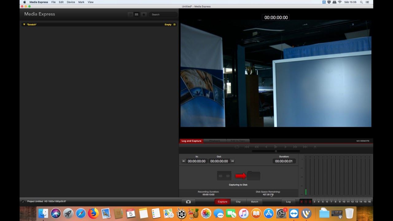 Capturar en Blackmagic Media Express