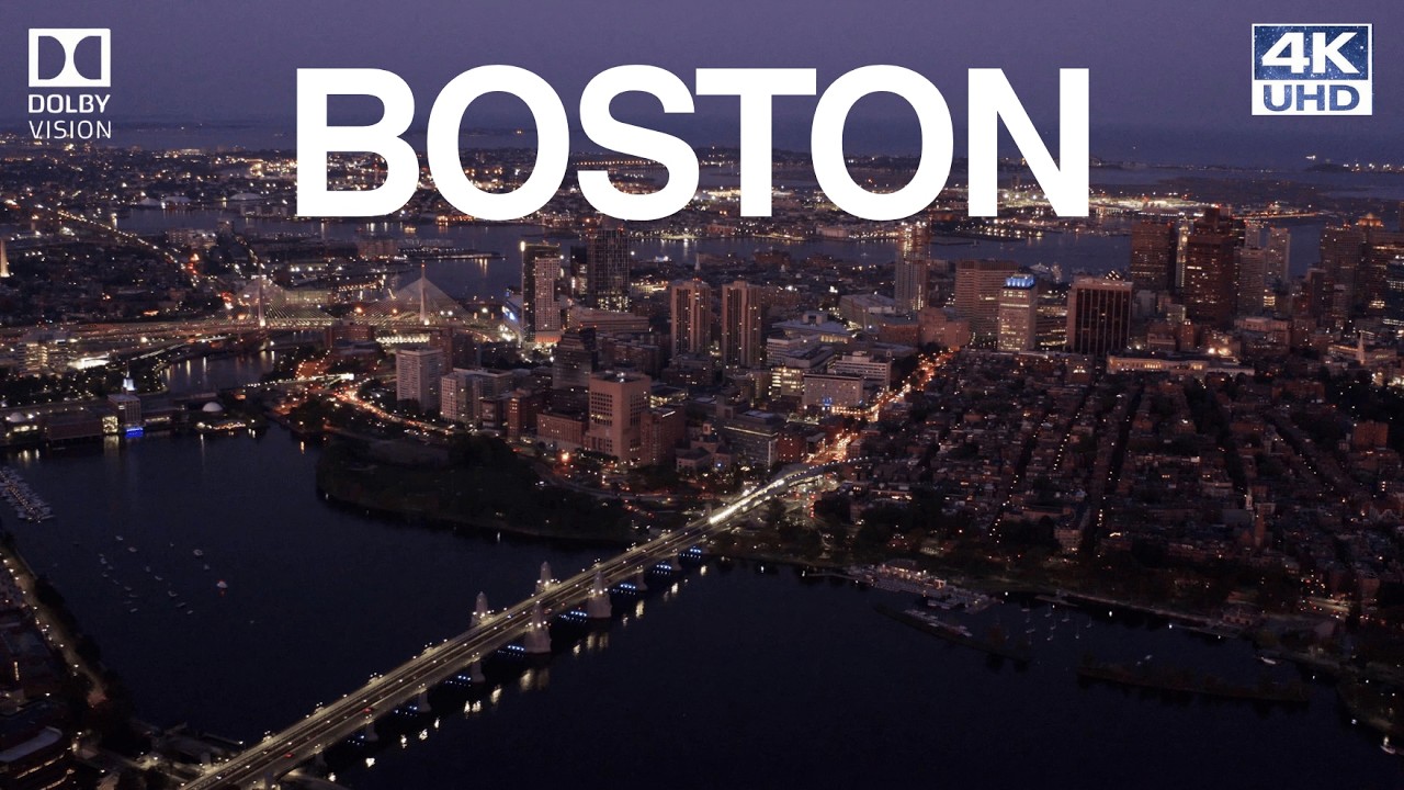 BOSTON Massachusetts Aerials in 4K Ultra HD Travel Video