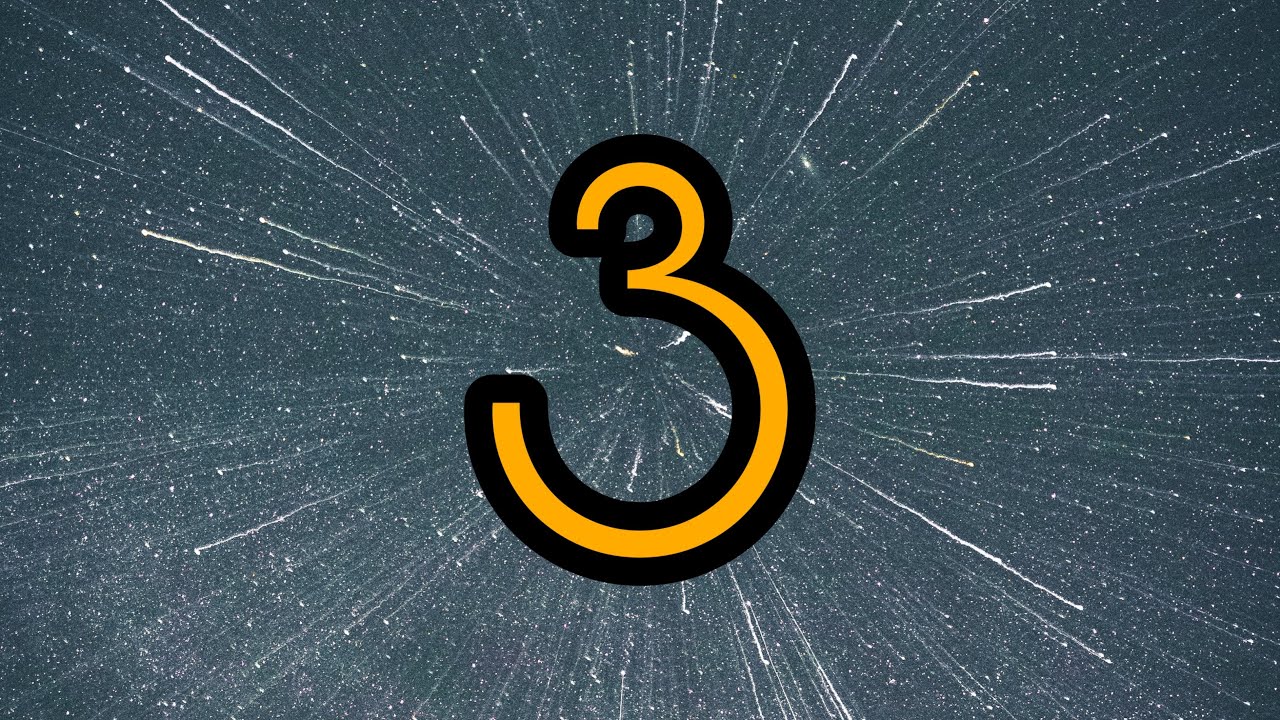 3 Second Timer ⏰ | Bright big yellow numbers and relaxing background music