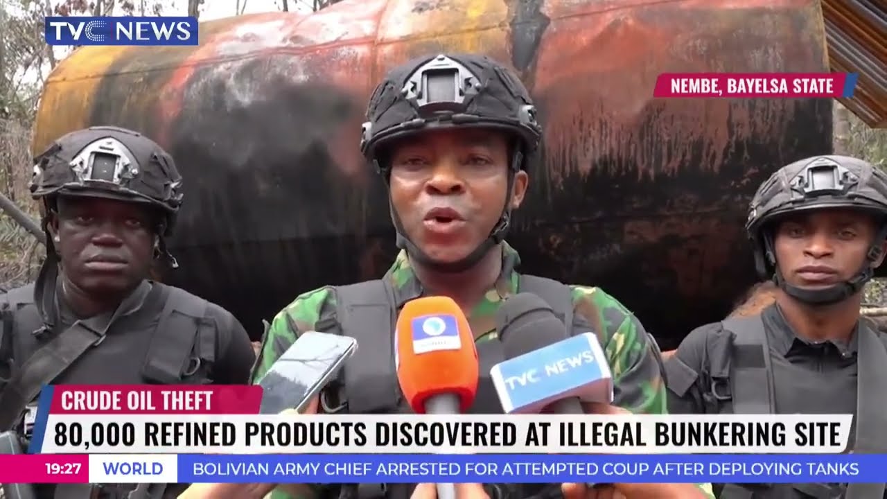 Nigerian Navy Uncovers Large Illegal Refining Site In Nembe, Bayelsa State