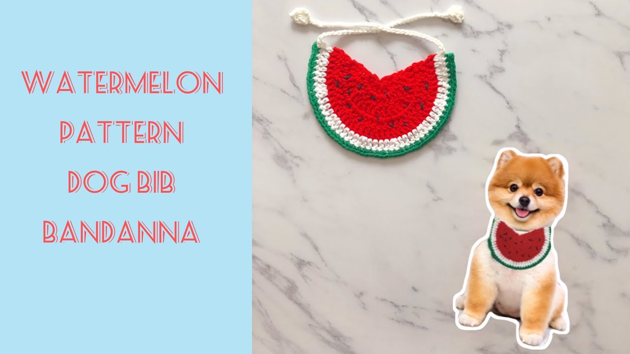 Crochet for Beginners | How to crochet a Watermelon Pattern Dog Bib Bandanna | Easy Tutorial