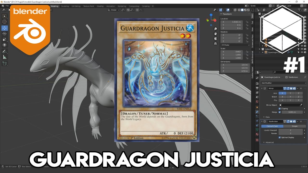 Blender Modeling Yugioh Guardragon Justicia Timalapse Part 1 | Nhij Quang