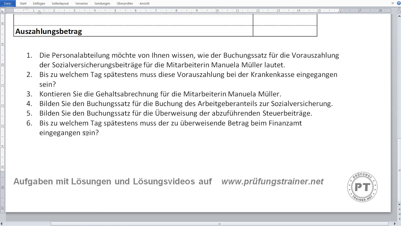 Buchungen im Personalbereich 1