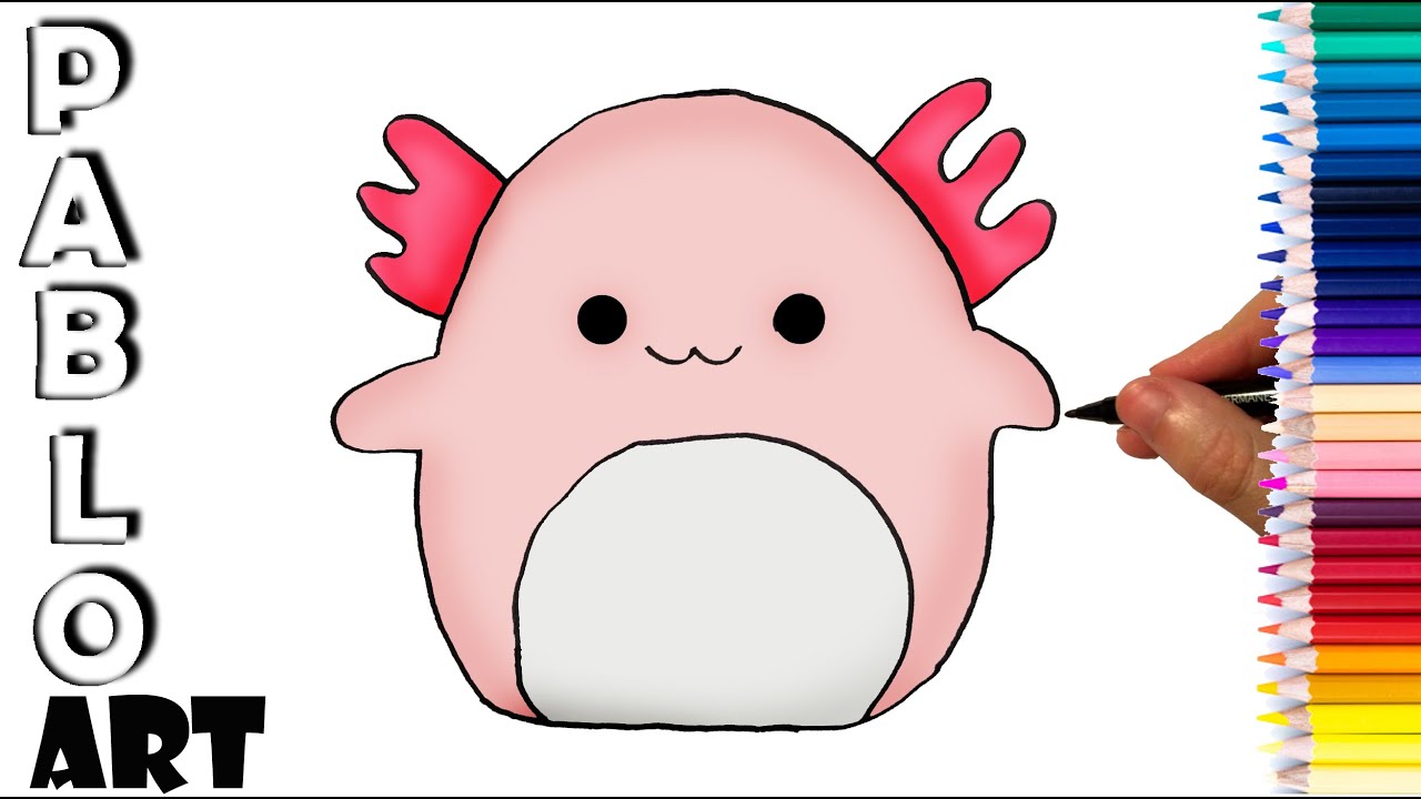 How to Draw Archie the Axolotl from Squishmallows | Learn to Draw  step by step