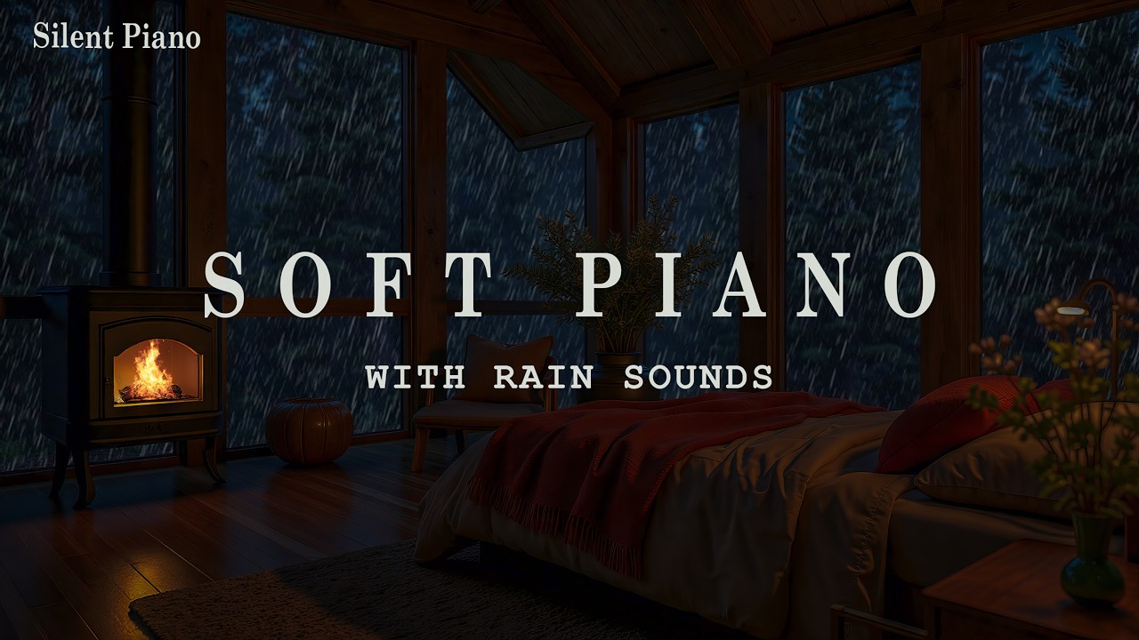 Peaceful Rainy Night Piano 🌧️ Warm Bedroom Music for Stress Relief, Anxiety Ease, and Meditation