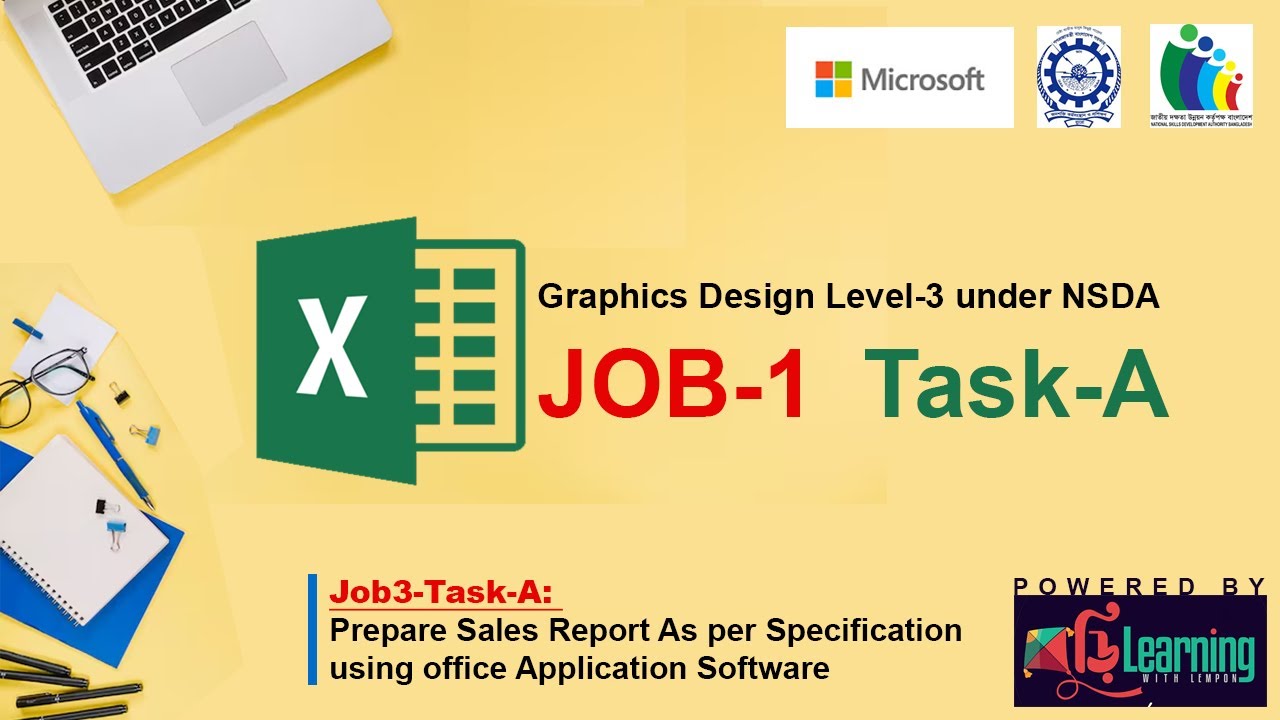 Prepare Sales Report by Excel | সেলস রিপোর্ট প্রস্তুত করন | NSDA Job 1 Task A