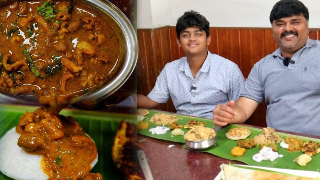 மல்லிப்பூ இட்லி குடல் குழம்பு & மட்டன் சுக்கா | ஆளை அசத்தும் NONVEG BREAKFAST !!!