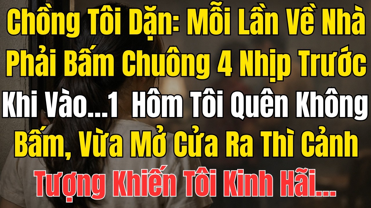 Chồng Tôi Dặn: Mỗi Lần Về Nhà Phải Bấm Chuông 4 Nhịp Trước Khi Vào… Một Hôm Tôi Quên Không Bấm...