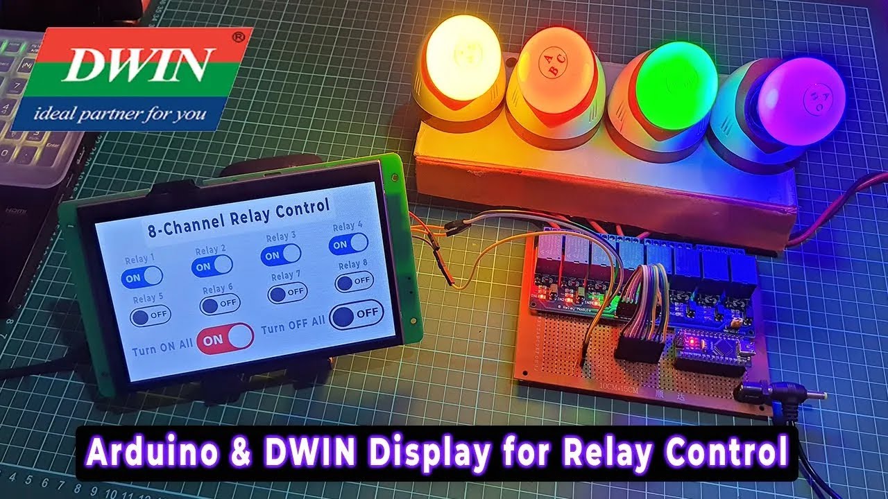 8-канальное реле управления с Arduino и дисплеем DWIN HMI