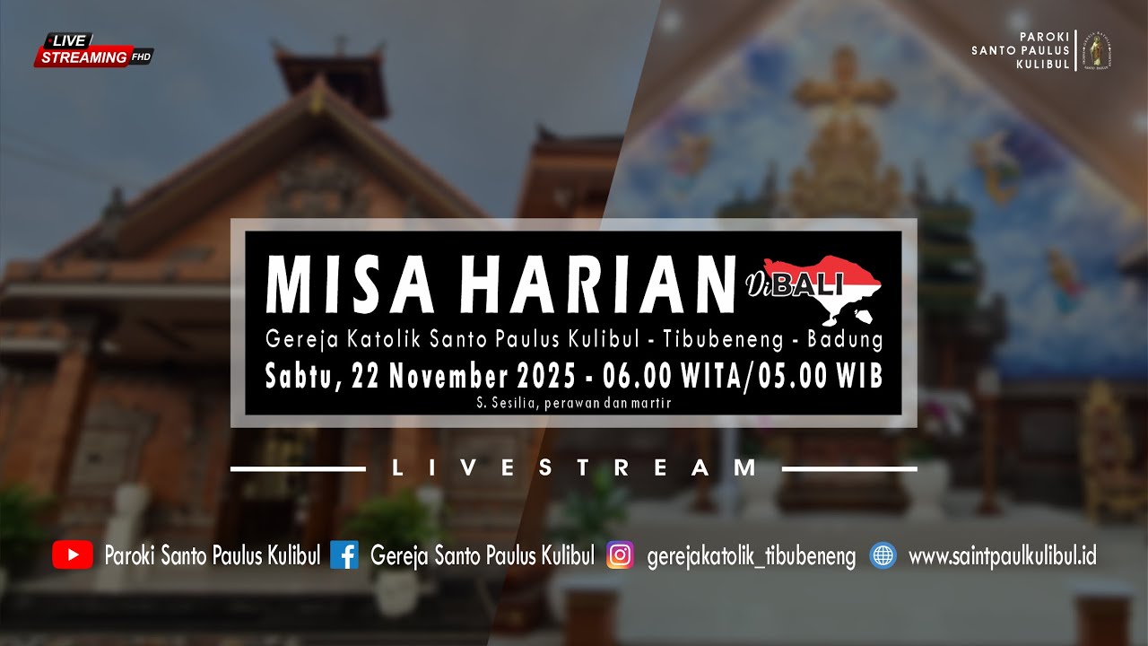 【LIVE】Misa Harian | Sabtu, 22 November 2025 - 06.00 WITA / 05.00 WIB