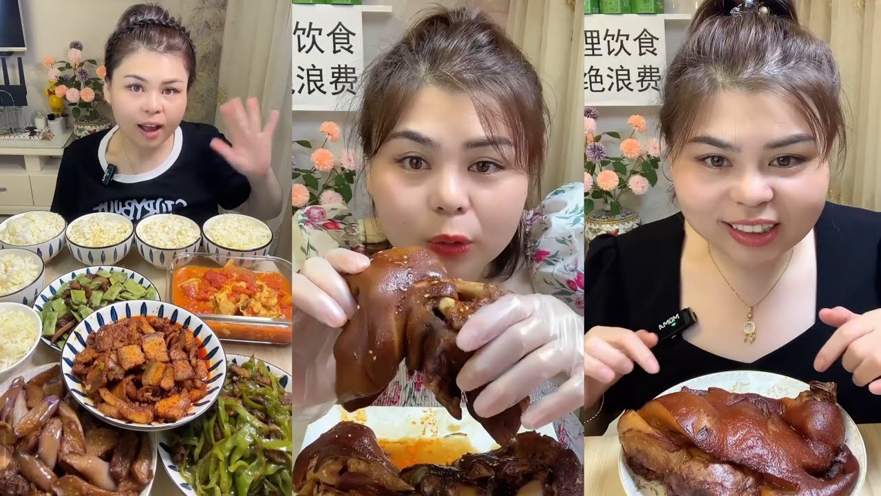 Mukbang #: Eat pig brain belly pork, Fried skewers #noodles #yummy #dinner #foodie