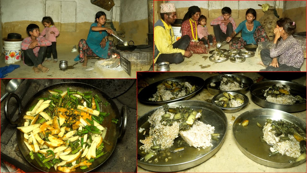 dharme's family food in their village house || rural Nepal || life in rural Nepal || village food ||