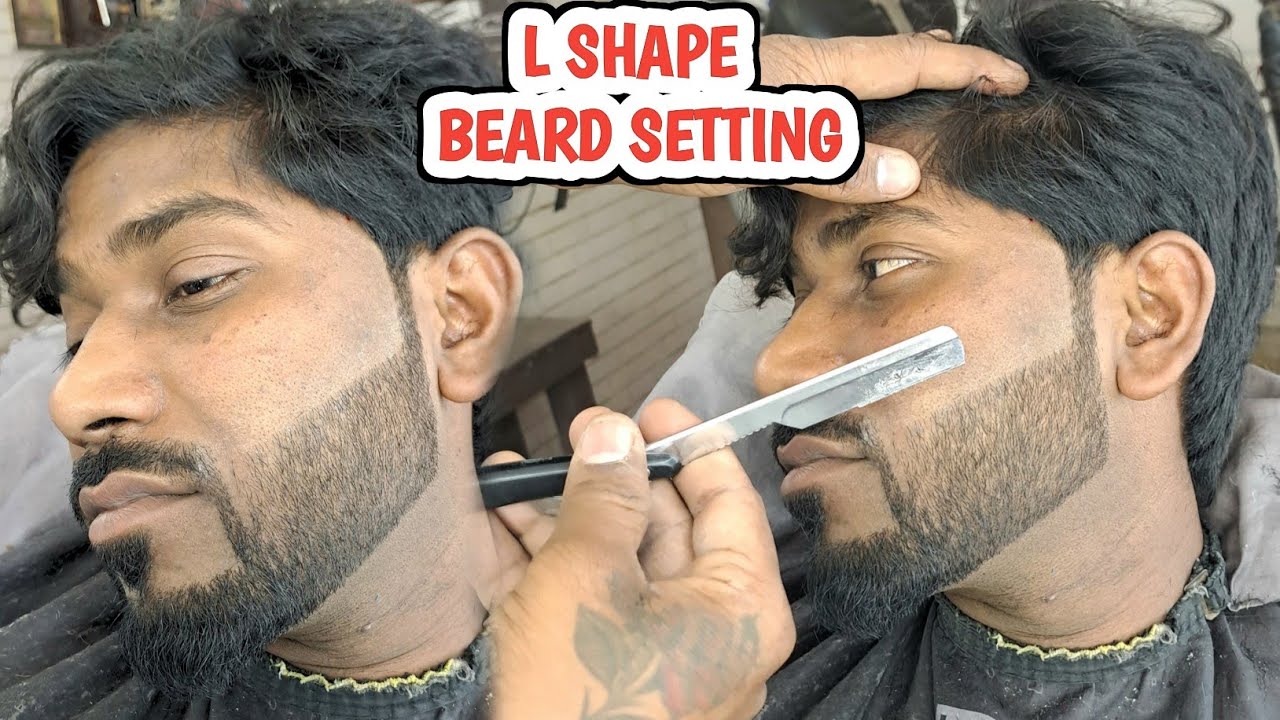 How To Beard Style Cut For Men's / L Shape Dadhi Setting 2023 / Sahil Barber