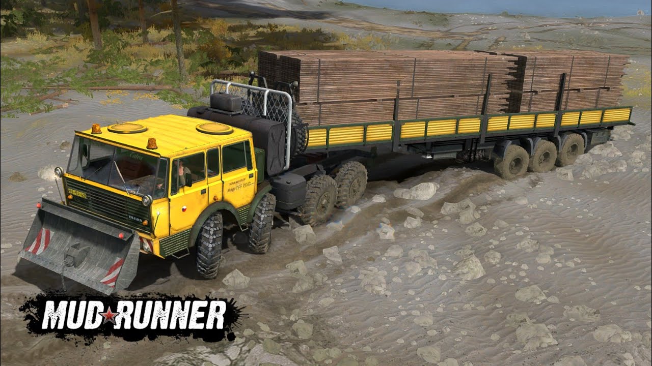 8×8 TRUCK with LONG TRAILER😱 Mudrunner Gameplay