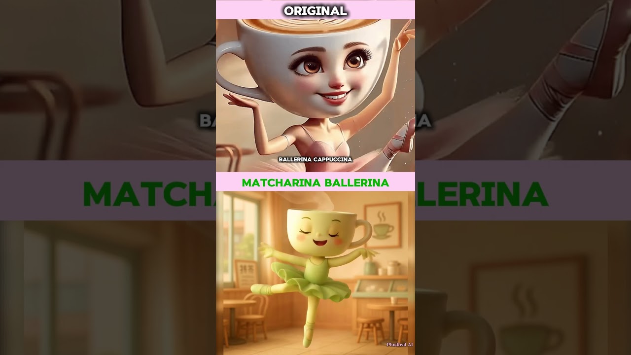 Italian Brainrot : Ballerina Cappuccina VS Wine, Matcha and Smoothie : Ballerina Version #shorts