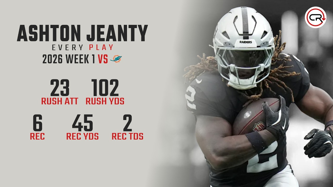 Ashton Jeanty Week 1 Highlights vs Dolphins | Every Play