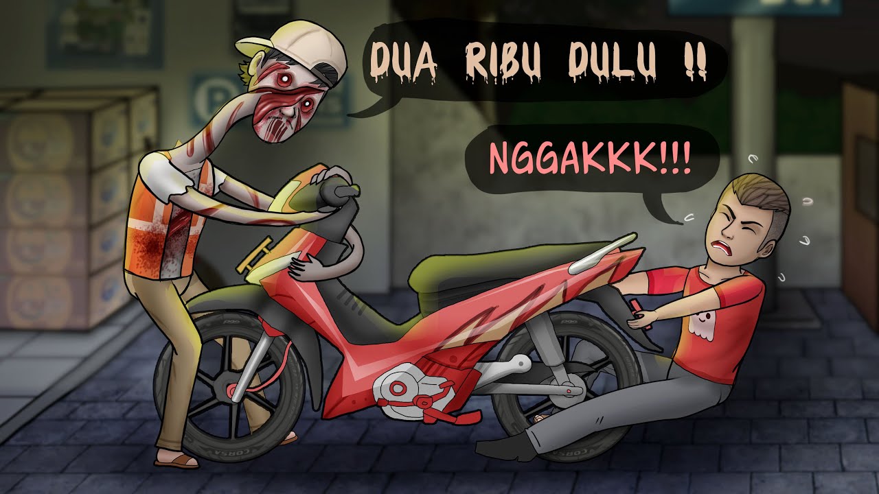 Tukang Parkir Setan - dah m4ti tetep ngejar 2 ribu #HORORKOMEDI , Kartun Hantu , Animasi Lucu