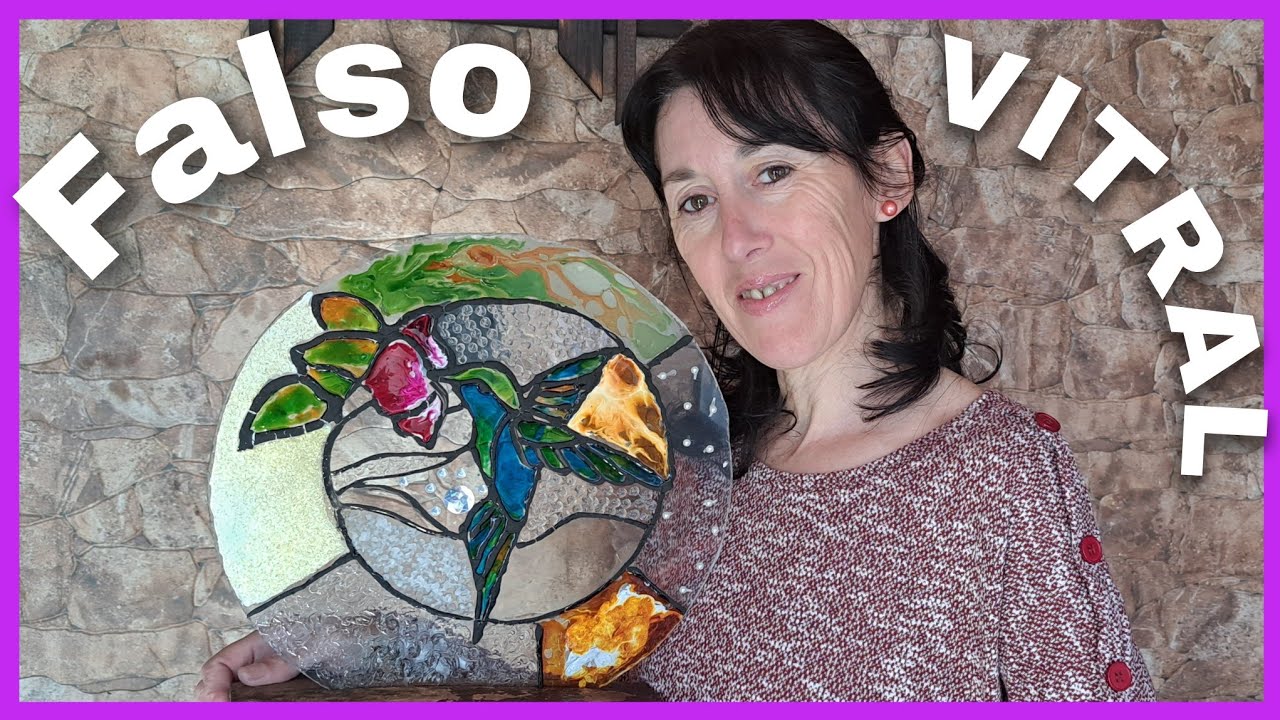 COMO HACER FALSO VITRAL  paso a paso fácil y económico!✨️🌺