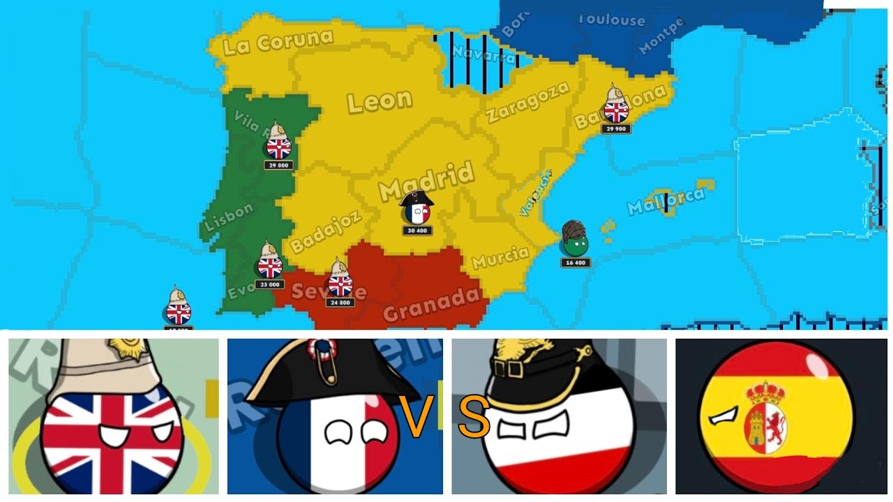 Partition of Spain. Countryballs conquest
