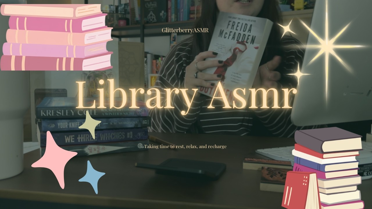ASMR Library | Book sounds | Typing | Soft spoken