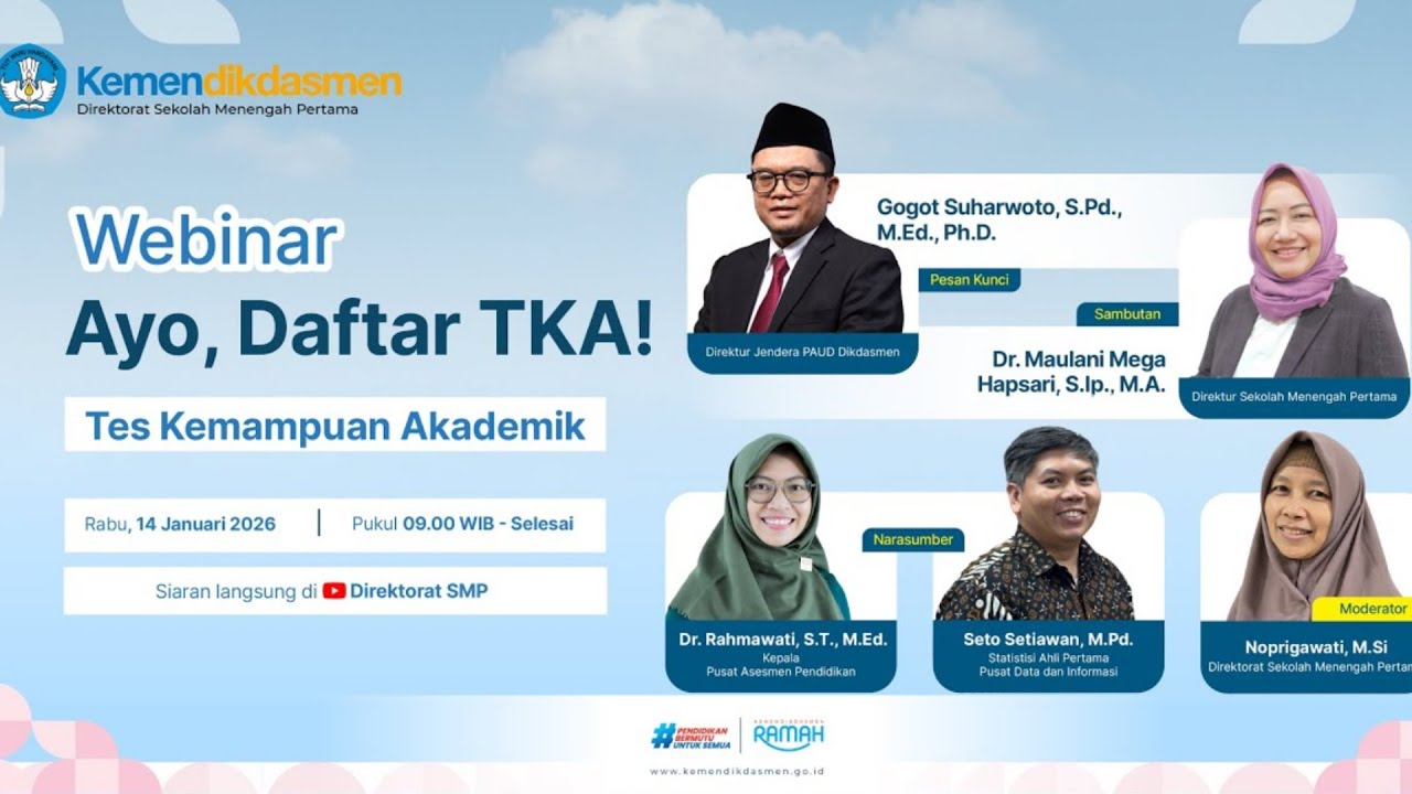 LIVE - SOSIALISASI TKA SD SMP