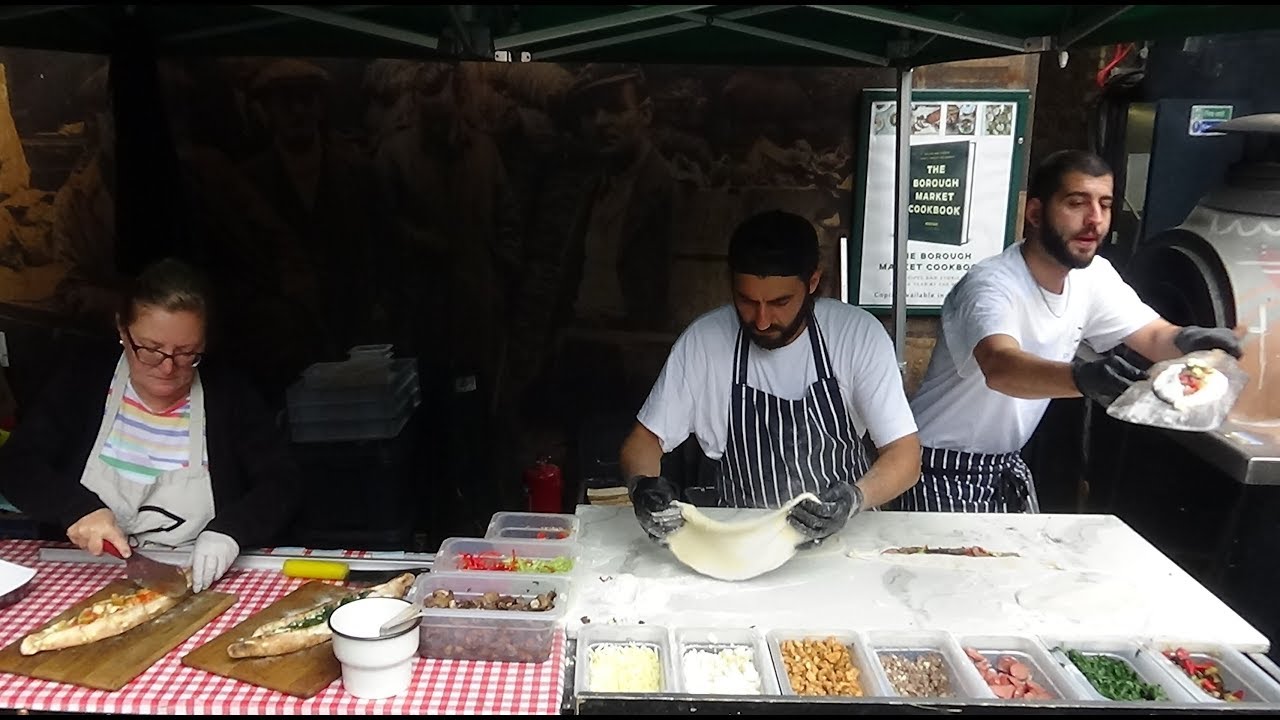 PIDDAJI: Pide Master Baker making Wood Fired Oven Flat Bread Pizzas  | Turkish Street Food in London