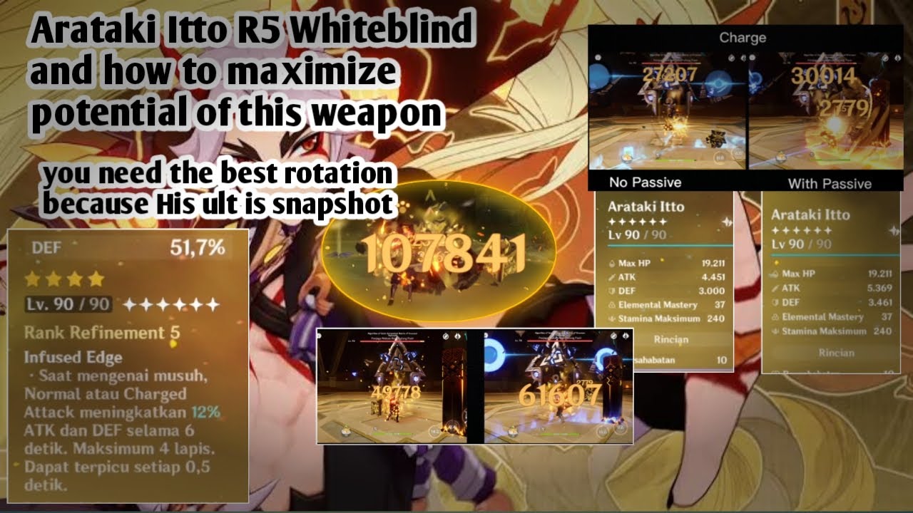 Best Arataki Itto f2p weapon with R5 Whiteblind and how to get maximum potential