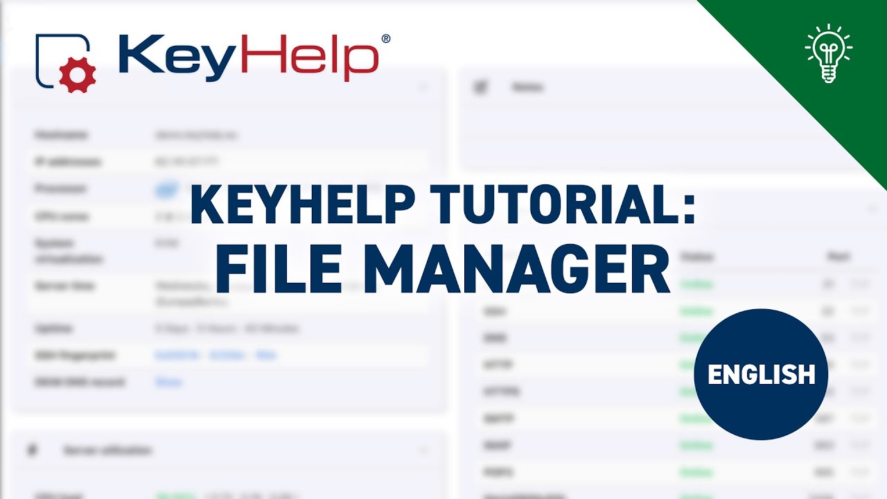 Conveniently Manage Files in Your Home Directory with the File Manager I KeyHelp Tutorial English