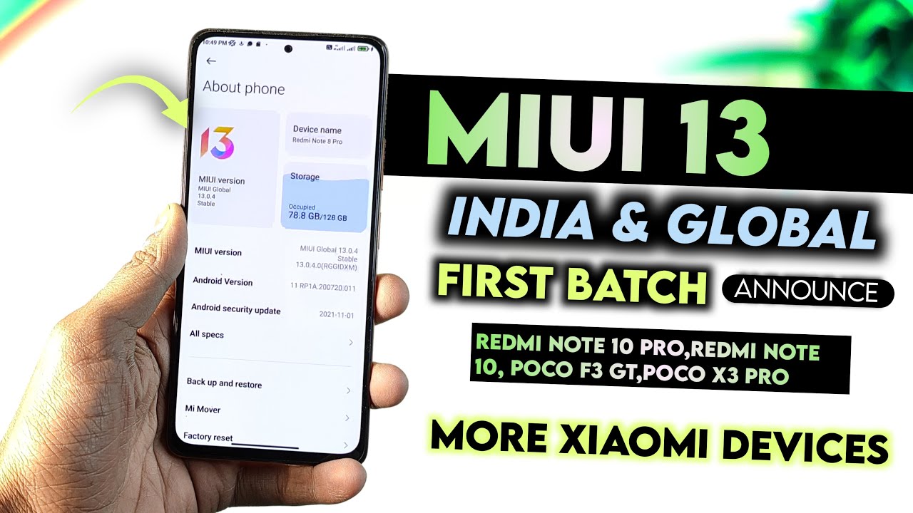 Big Good News MIUI 13 Update India & Global First Batch Devices List | MIUI 13
