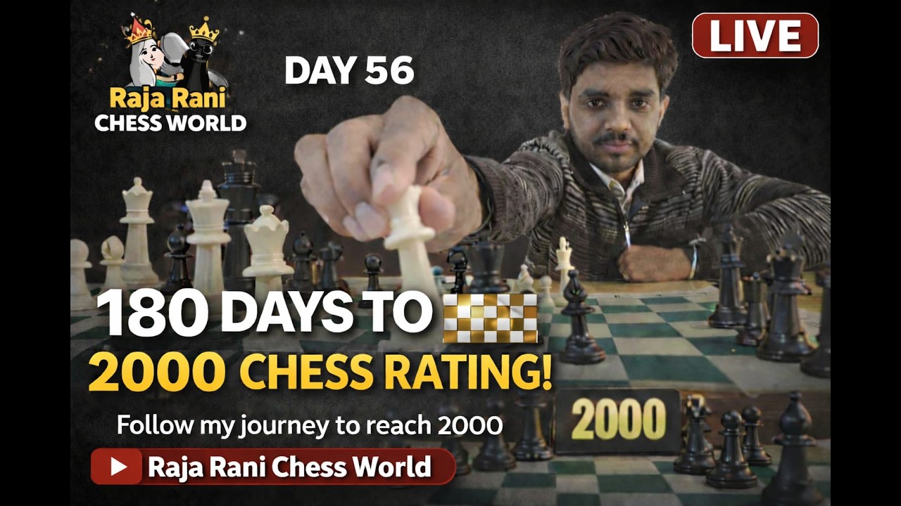 Day 56 || Road to 2000 Rating || Play With Raja Rani Chess World