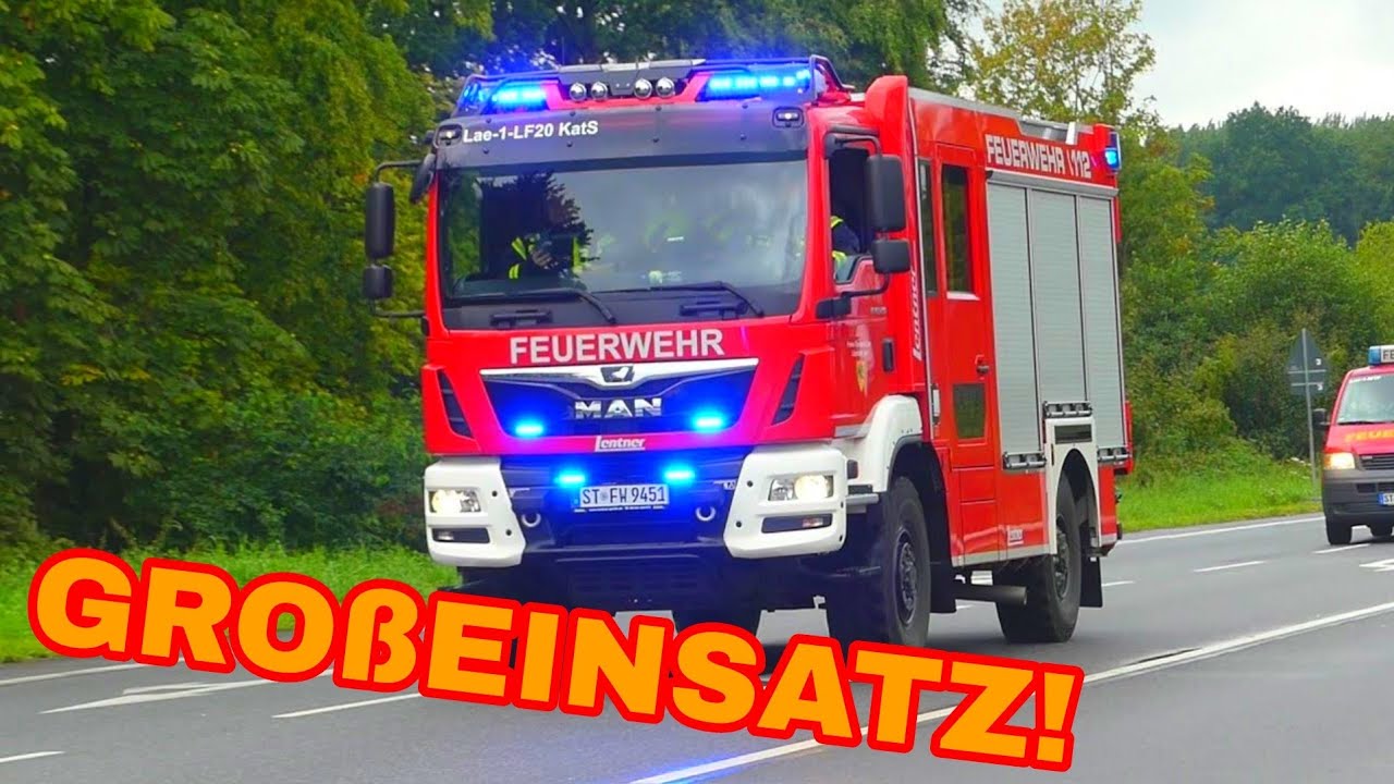 [FEUER IN INDUSTRIEGEBIET] Einsatzfahrten zu Jugendfeuerwehr Abschlussübung 2023 in Lengerich